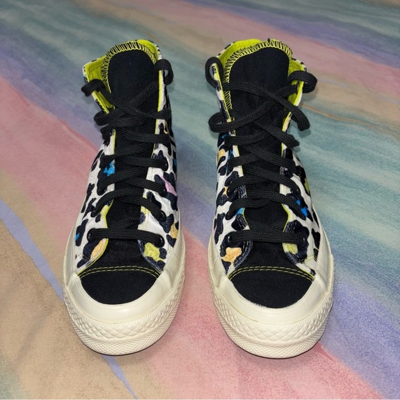 Converse Velvet Rainbow Leopard Chuck Taylor 70 High Top Sneakers size 7.5 - Picture 3 of 10